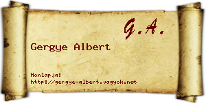 Gergye Albert névjegykártya
