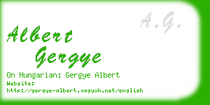 albert gergye business card